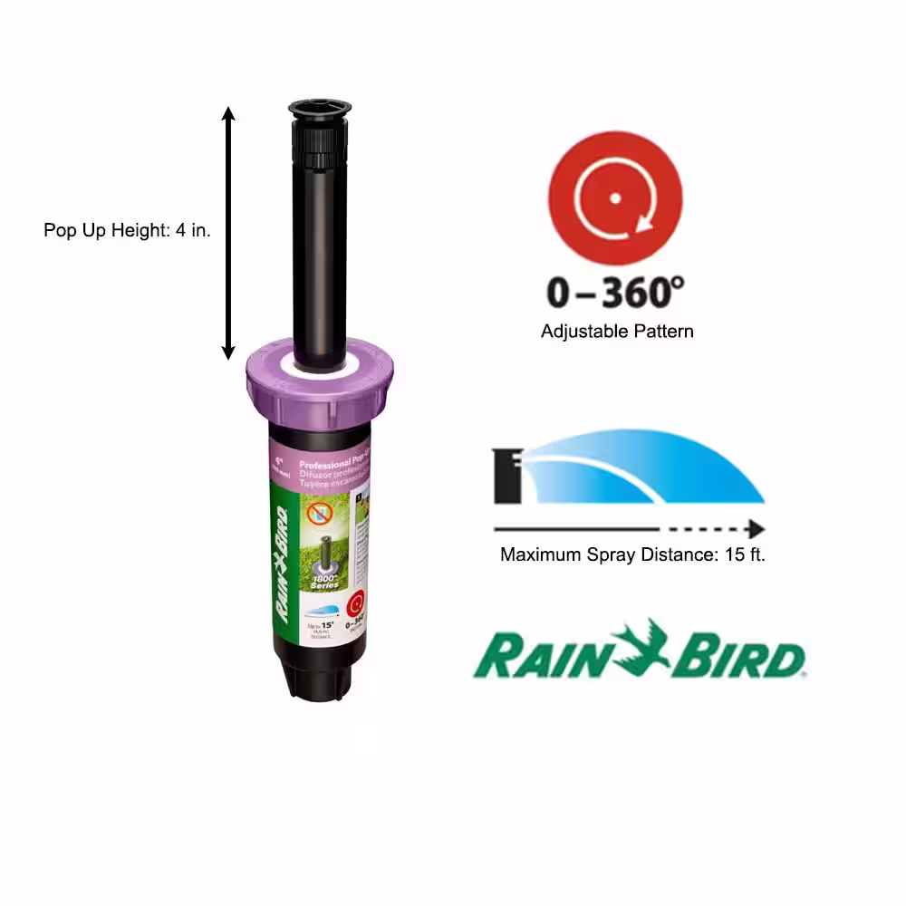 Rain Bird 4 in. Pop-Up Adjustable Pattern Non-potable PRS Sprinkler with Purple Cap