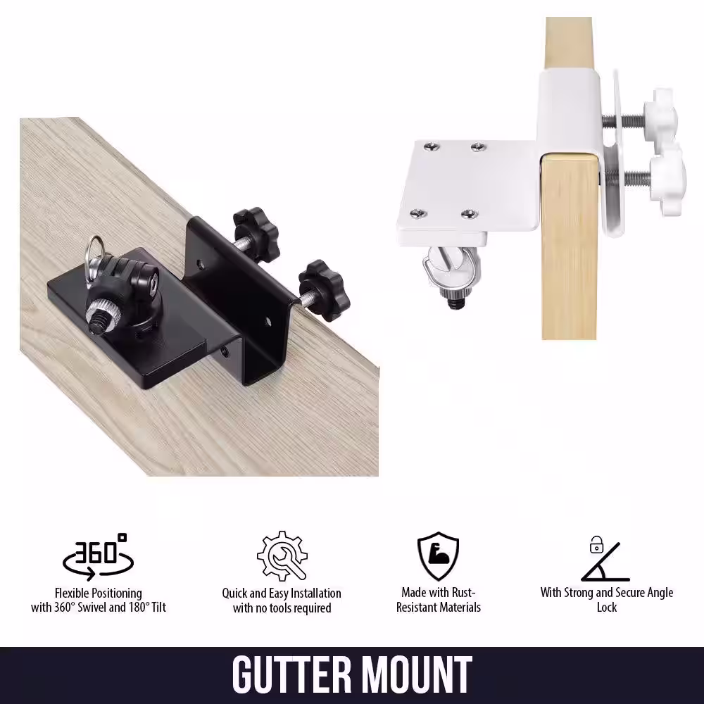 Wasserstein Weatherproof Gutter Mount for Blink Outdoor Blink XT and Blink XT2 Camera with Universal Screw Adapter, Black (3-Pack)