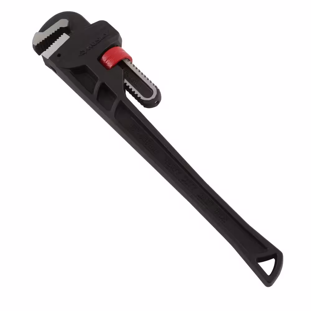 Husky 18 in. Heavy-Duty Cast Iron Pipe Wrench with 2 in. Jaw Capacity