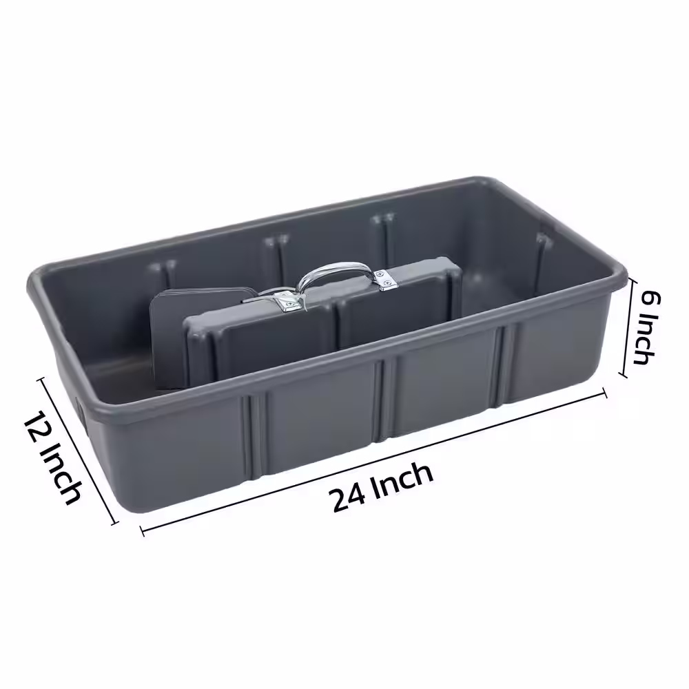AMERICAN BUILT PRO Professional Grade 25 in. Gray Polyethylene Tote Tray with 6-Dividers