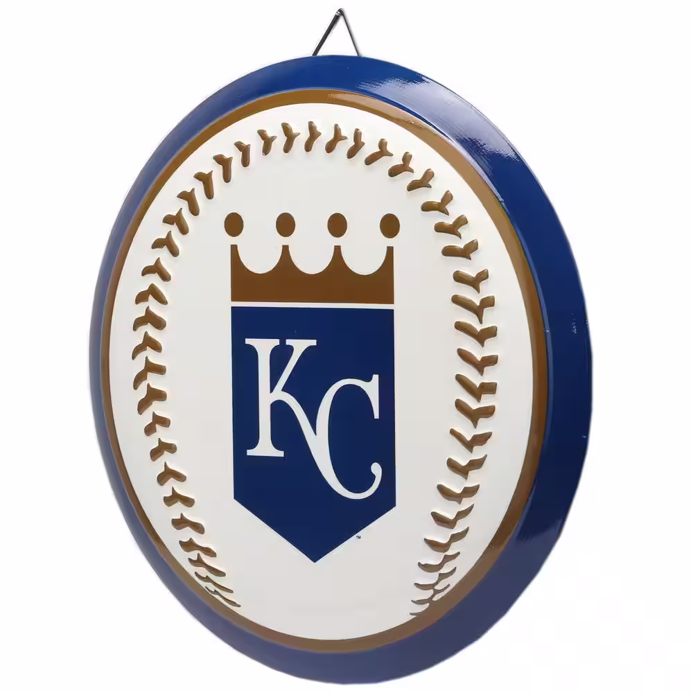 Open Road Brands Kansas City Royals Round Baseball Metal Sign