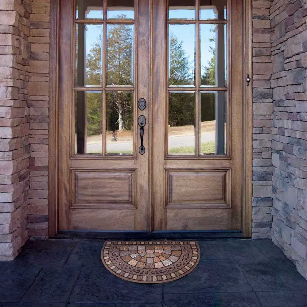 TrafficMaster Half Round Stone 18 in. x 30 in. Door Mat