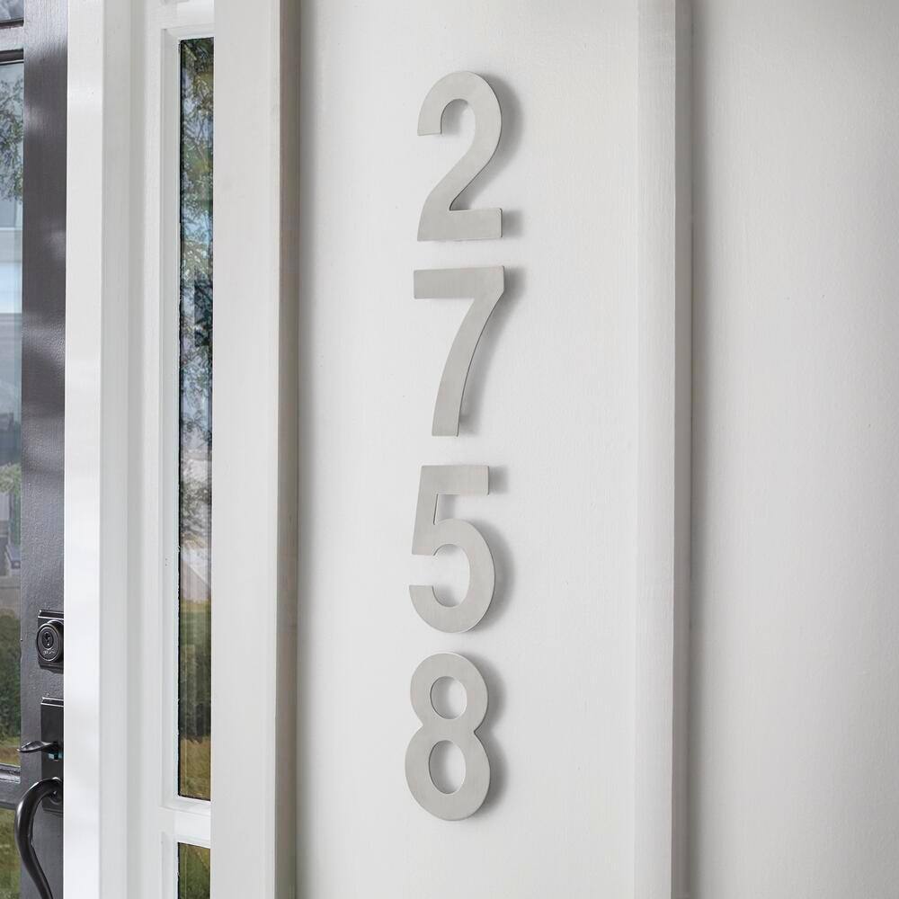 Everbilt 6 in. Silver Stainless Steel Floating House Number 8