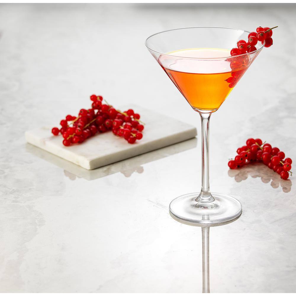 JoyJolt Olivia 9.2 oz. Clear Crystal Cocktail Martini Glass (Set of 4)