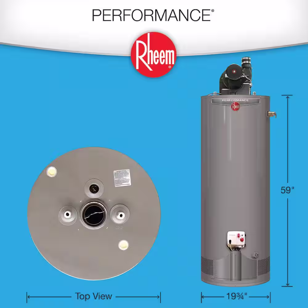 Rheem Performance 40 Gal. Tall 6 Year 36,000 BTU Ultra Low NOx (ULN) Natural Gas Power Vent Tank Water Heater