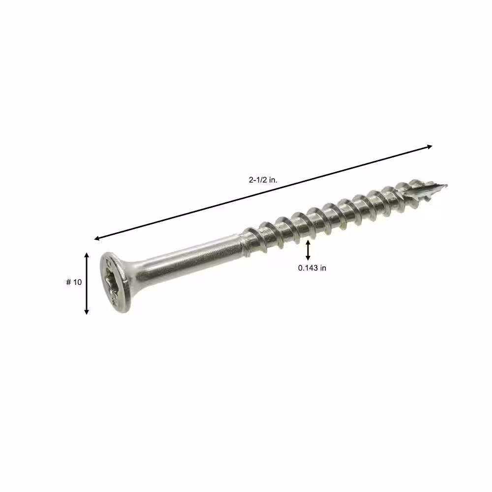 Grip-Rite #10 x 2-1/2 in 305 Stainless Steel Star Drive Deck Screw (5 lbs. - Pack)