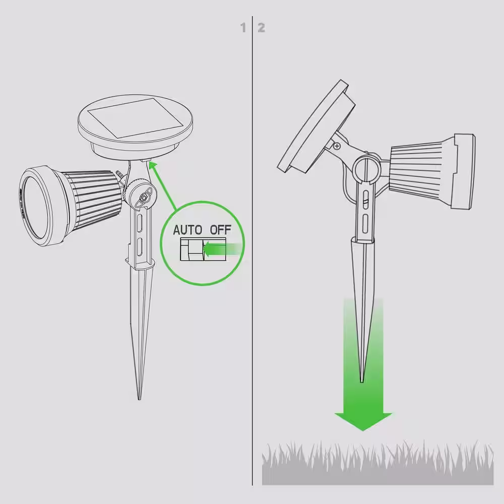 CLASSY CAPS Black Outdoor Integrated LED Landscape High Performance Solar Spotlight