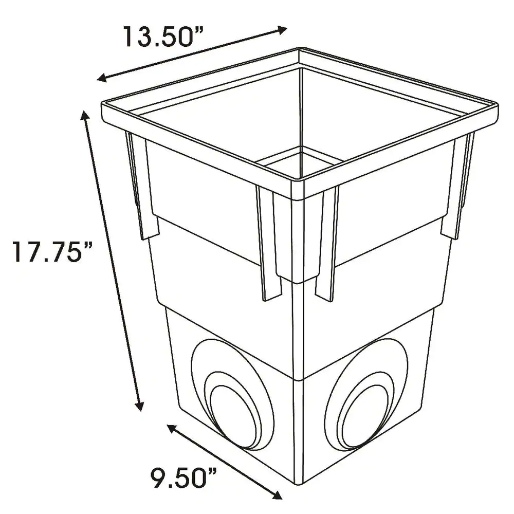 RELN Deep 13.5 in. x 13.5 in. x 17.75 in. Catch Basin Kit with Aluminum Grate