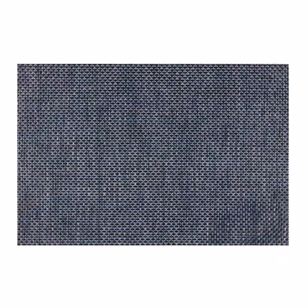 Kraftware EveryTable 18 in. x 12 in. Dusk Blue Woven PVC Placemat (Set of 6)