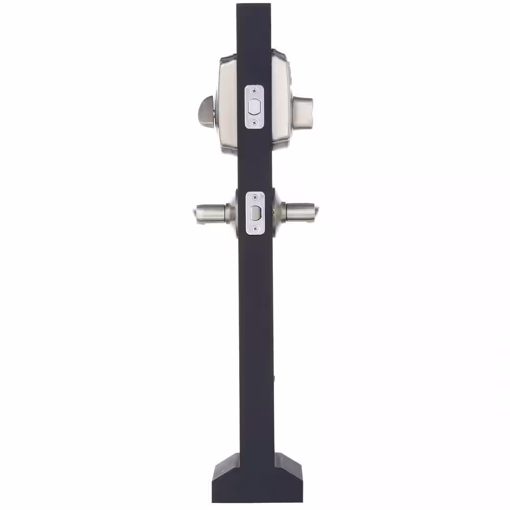 Schlage Camelot Satin Nickel Electronic Keypad Deadbolt Door Lock with Accent Door Handle
