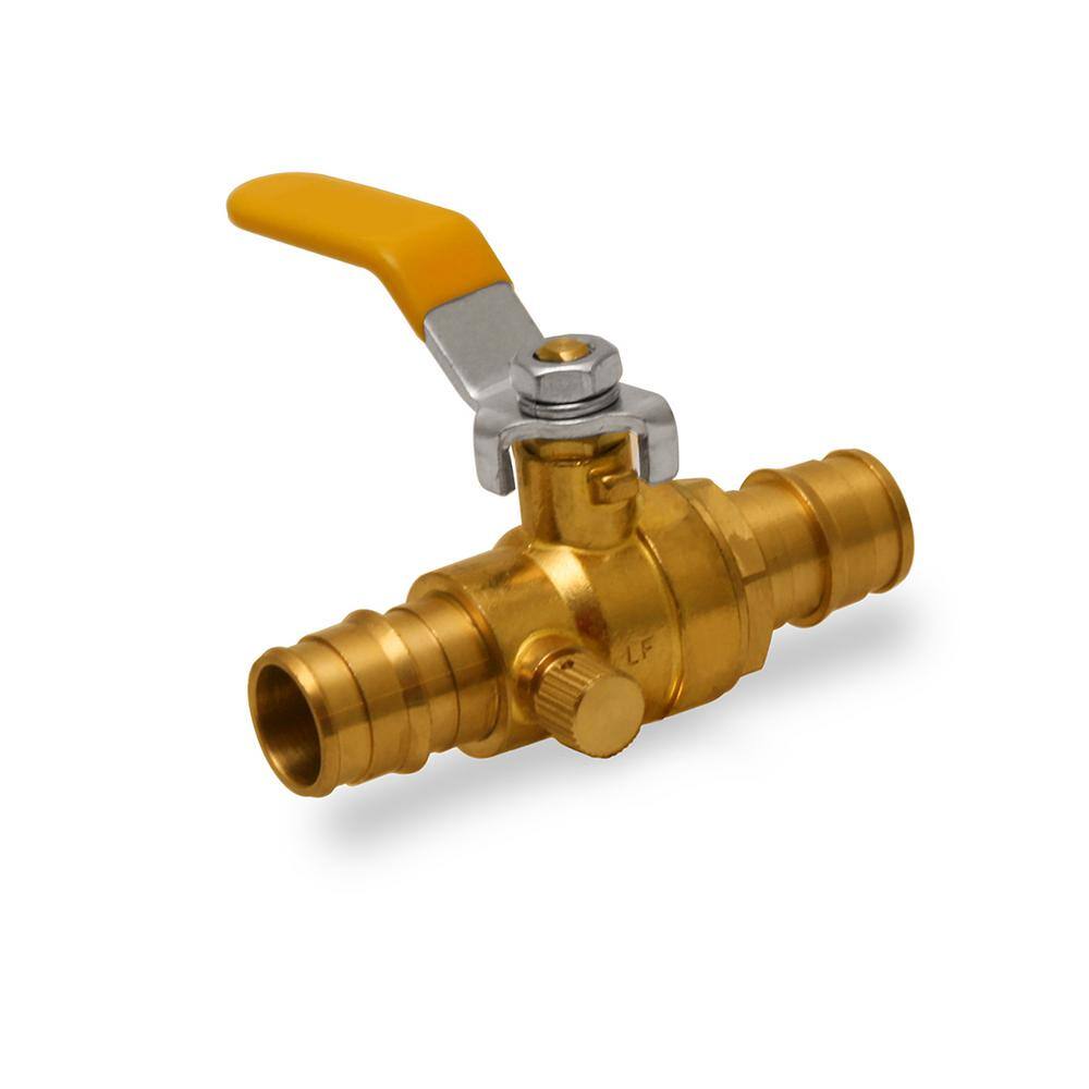 The Plumber's Choice Heavy Duty Brass Full Port PEX Ball Valve with Drain, with 3/4 in. Expansion PEX Connection (10-Pack)