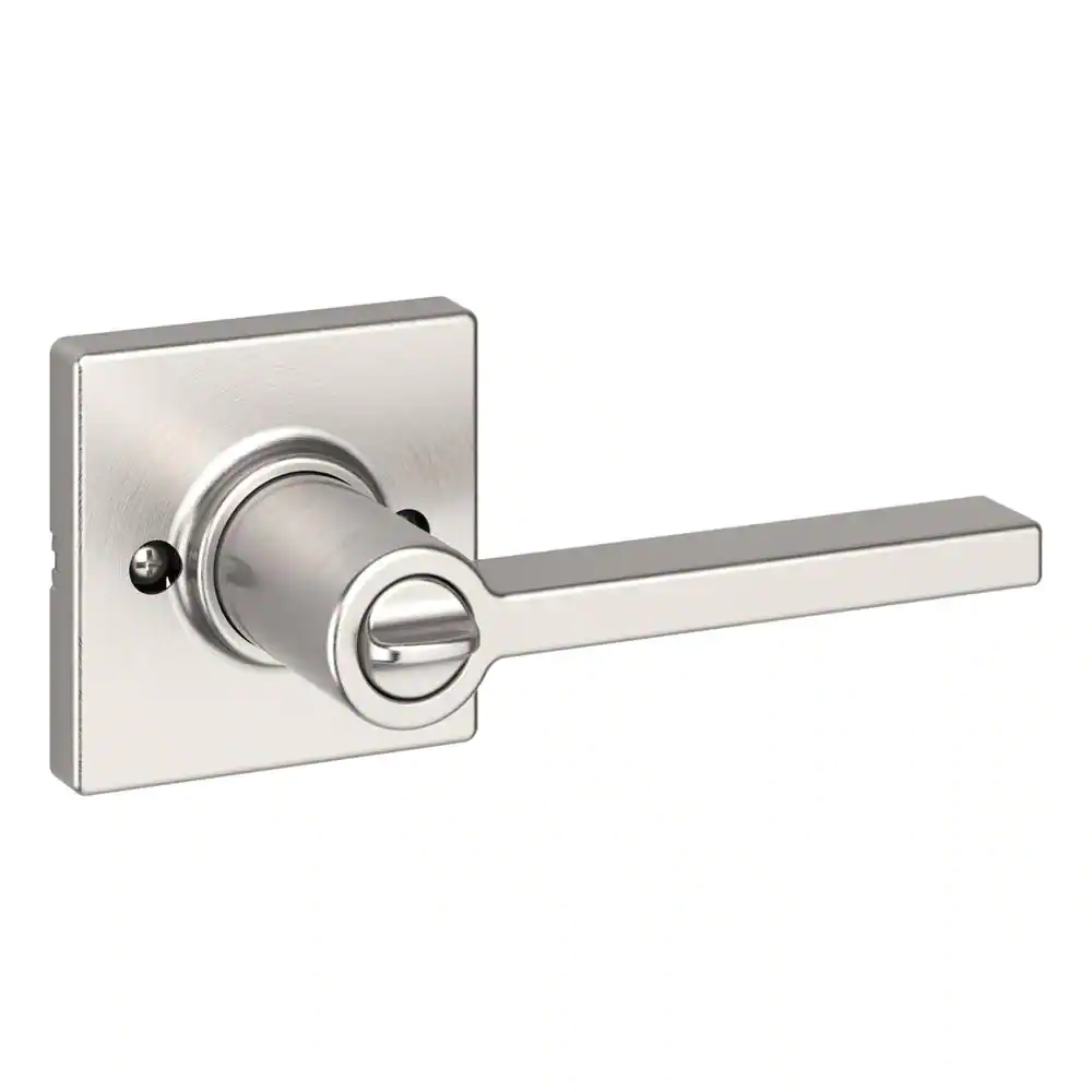 Kwikset Casey Satin Nickel Bed/Bath Privacy Door Handle Featuring Microban with Lock