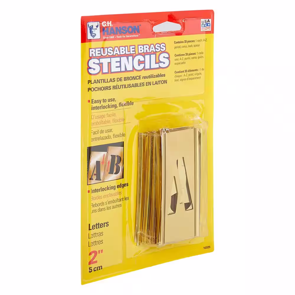 C.H. Hanson 2 in. 33-Piece Stencil Letter Set