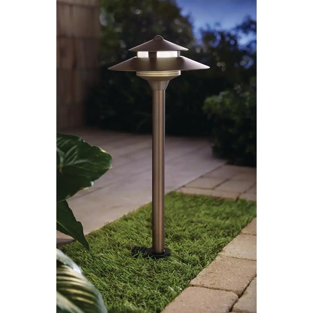 Home Decorators Collection 20-Watt Equivalent Low Voltage Brass Integrated LED outdoor Landscape Path Light (6-Pack)