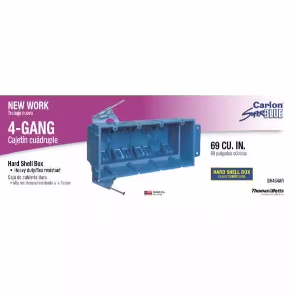 Carlon 4-Gang 69 cu. in. Hard Shell PVC New Work Electrical Box
