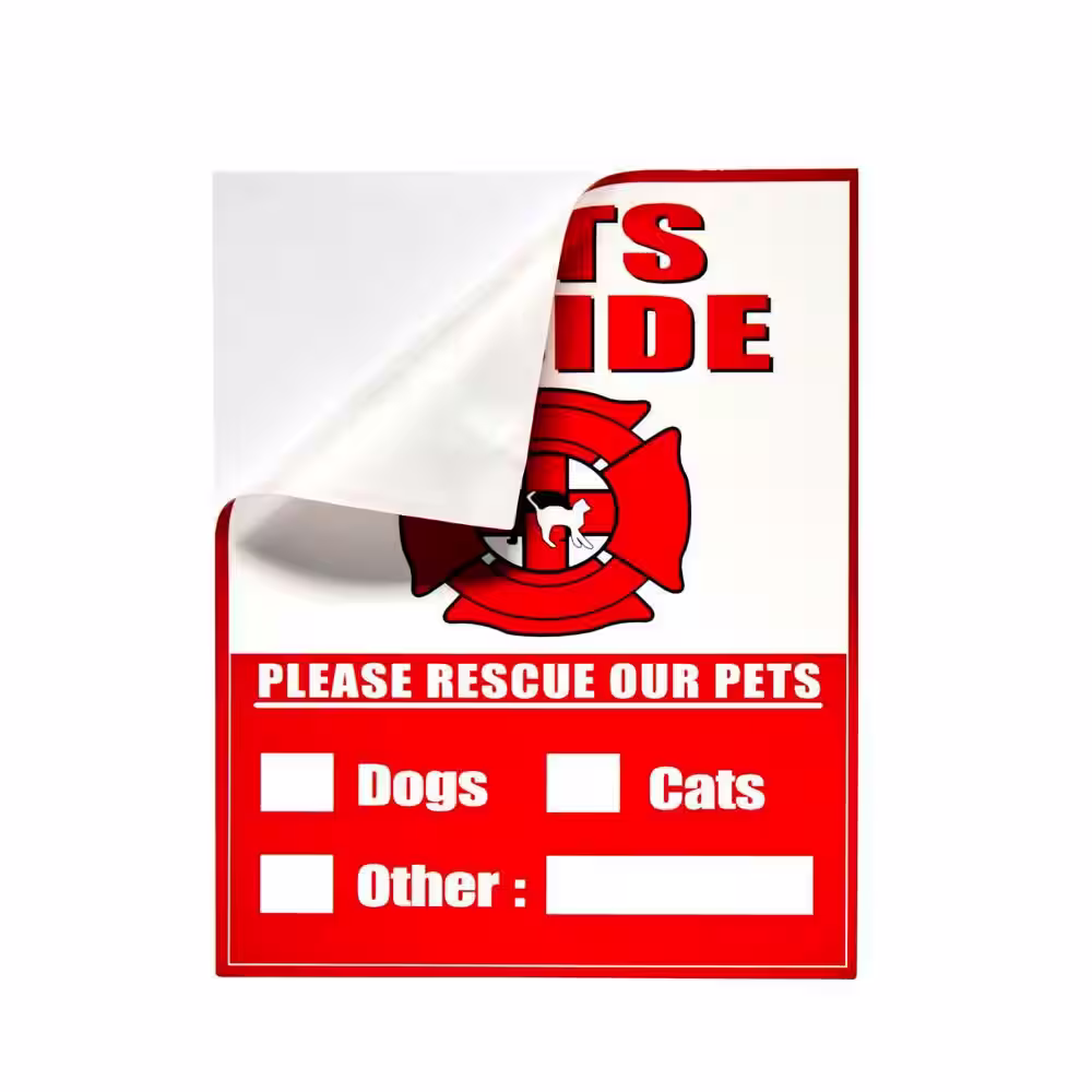 Everbilt 4 in. x 5 in. Pet Alert Sticker Sign (4-Pack)