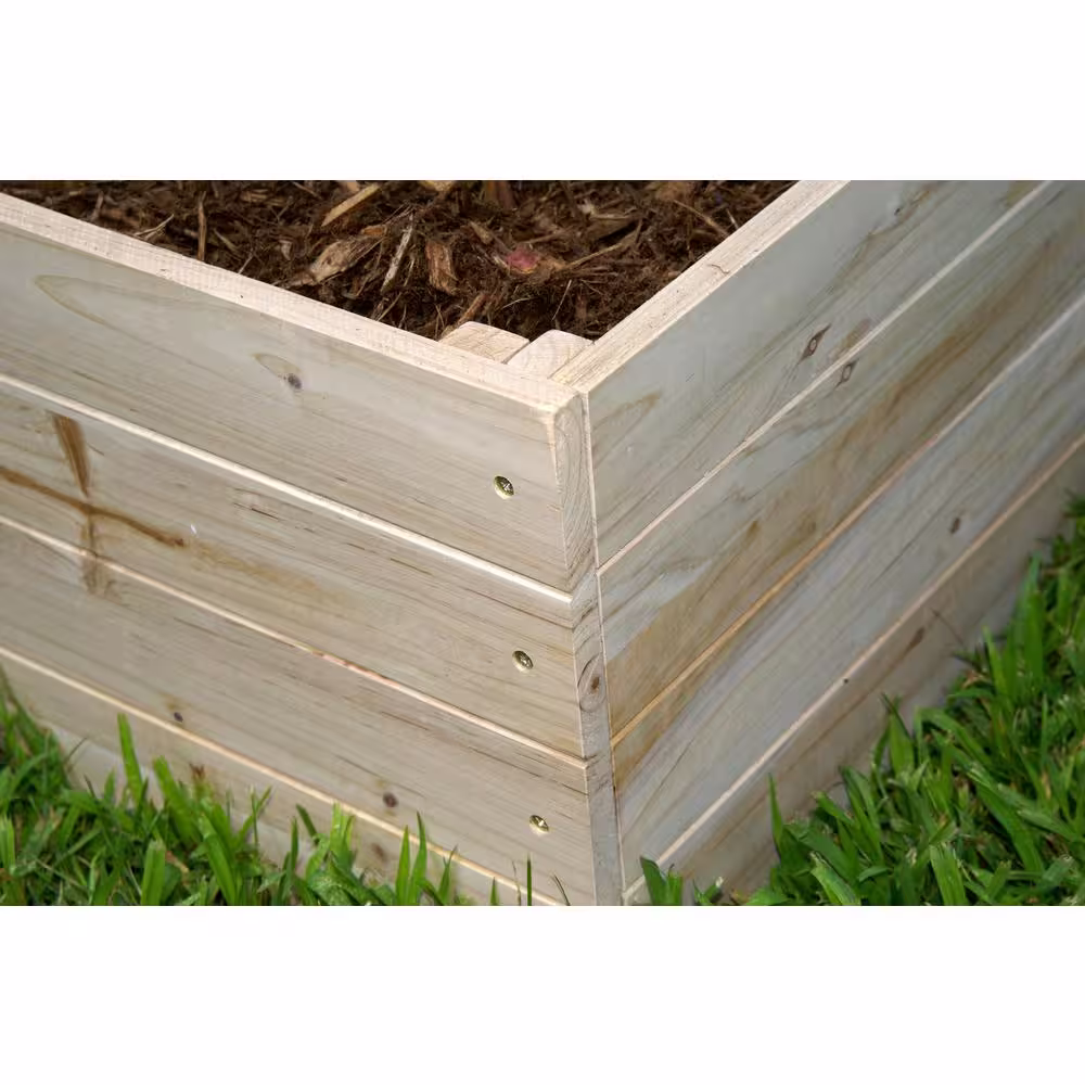 Eden 4 ft. x 4 ft. x 11 in. Solid Fir Wood Raised Garden Bed with Trellis