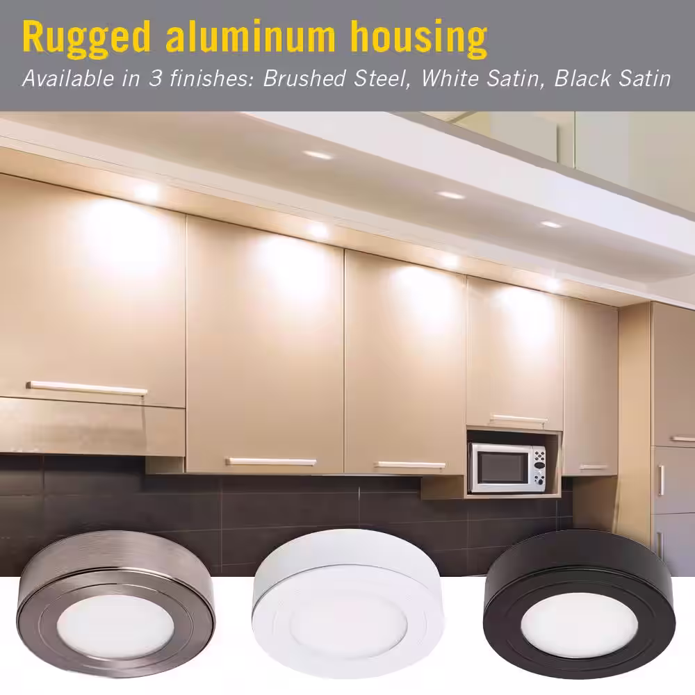 Armacost Lighting PureVue Dimmable Soft White LED Puck Light Matte Black Finish