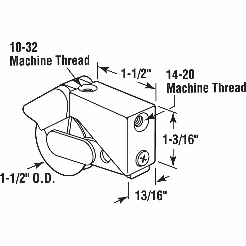 Prime-Line 1-1/2 in., Steel, Sliding Door Roller Assembly, Fleetwood and Fullview