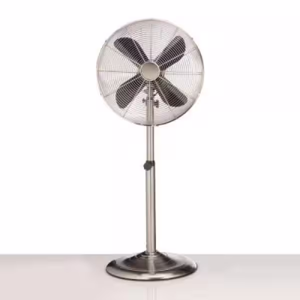 Deco Breeze Adjustable-Height 48 in. Pedestal Fan in Steel Finish