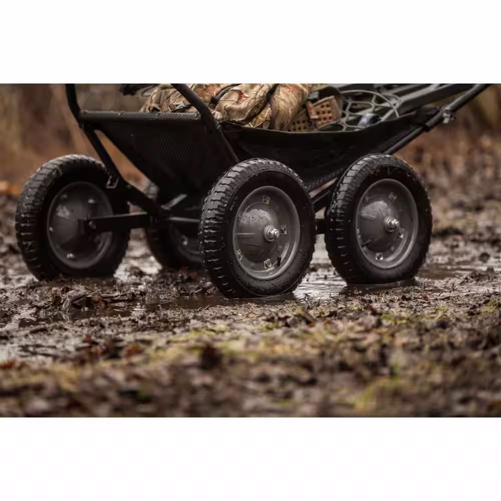 None Crawler 500 lbs. Capacity Foldable Multi Use Game Recovery Cart, Black