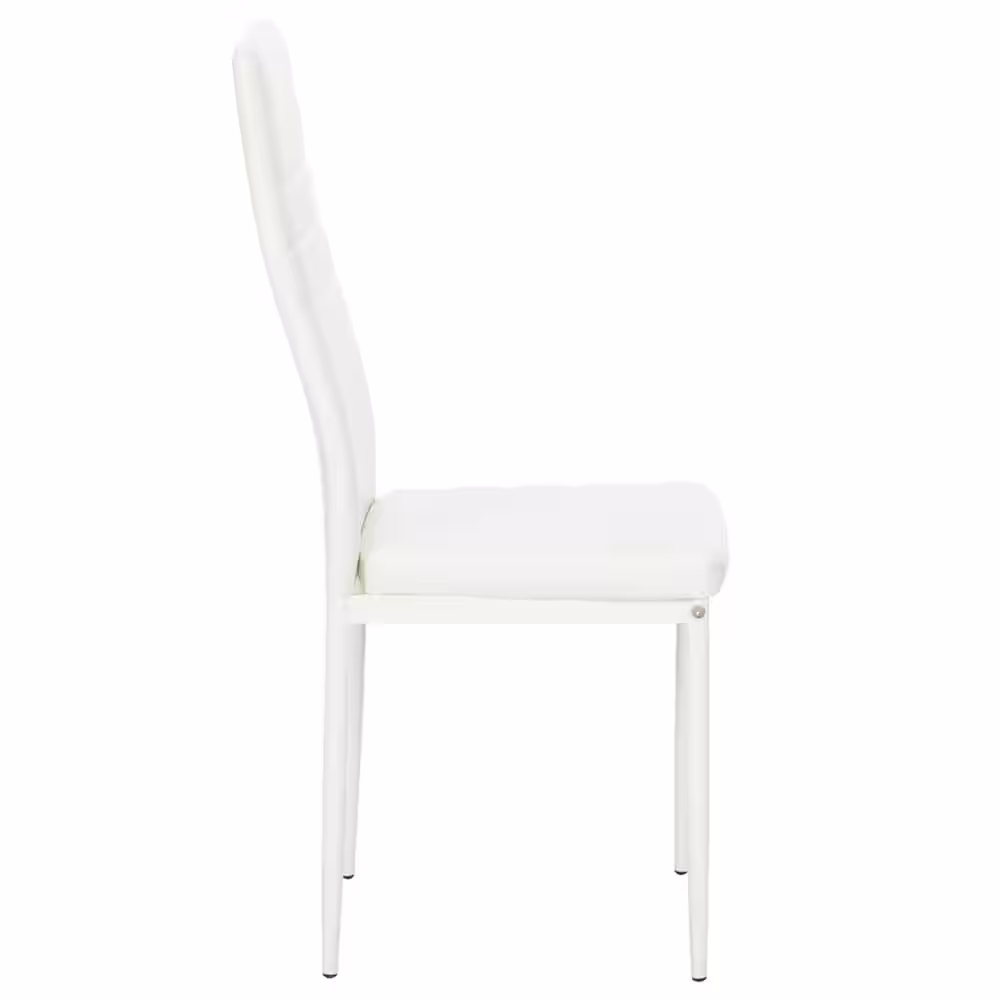 Karl home White PU Leather Metal Side Chair Dining Chairs (Set of 6)