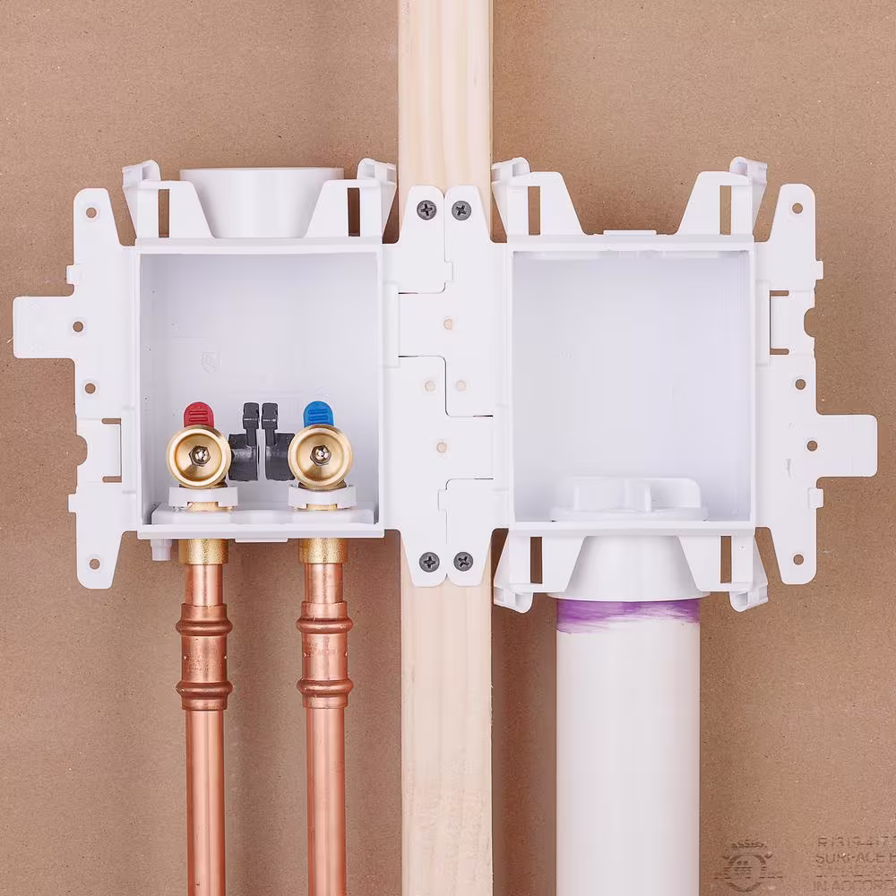 Oatey Moda 2 in. Plastic Copper Sweat Washing Machine Outlet Box with 1/4 in. Turn