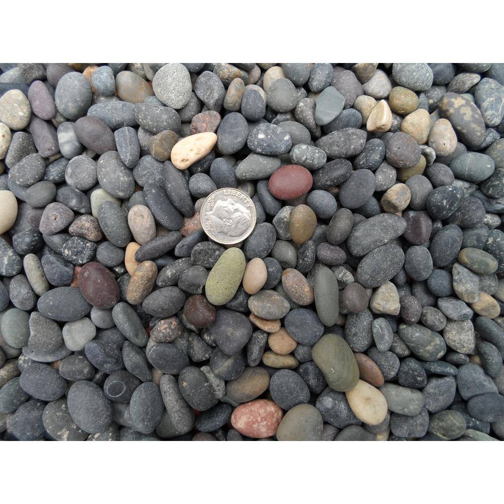 None Rock Ranch 0.50 cu. ft. 40 lbs. 3/8 in. to 5/8 in. Mixed Mexican Beach Pebble
