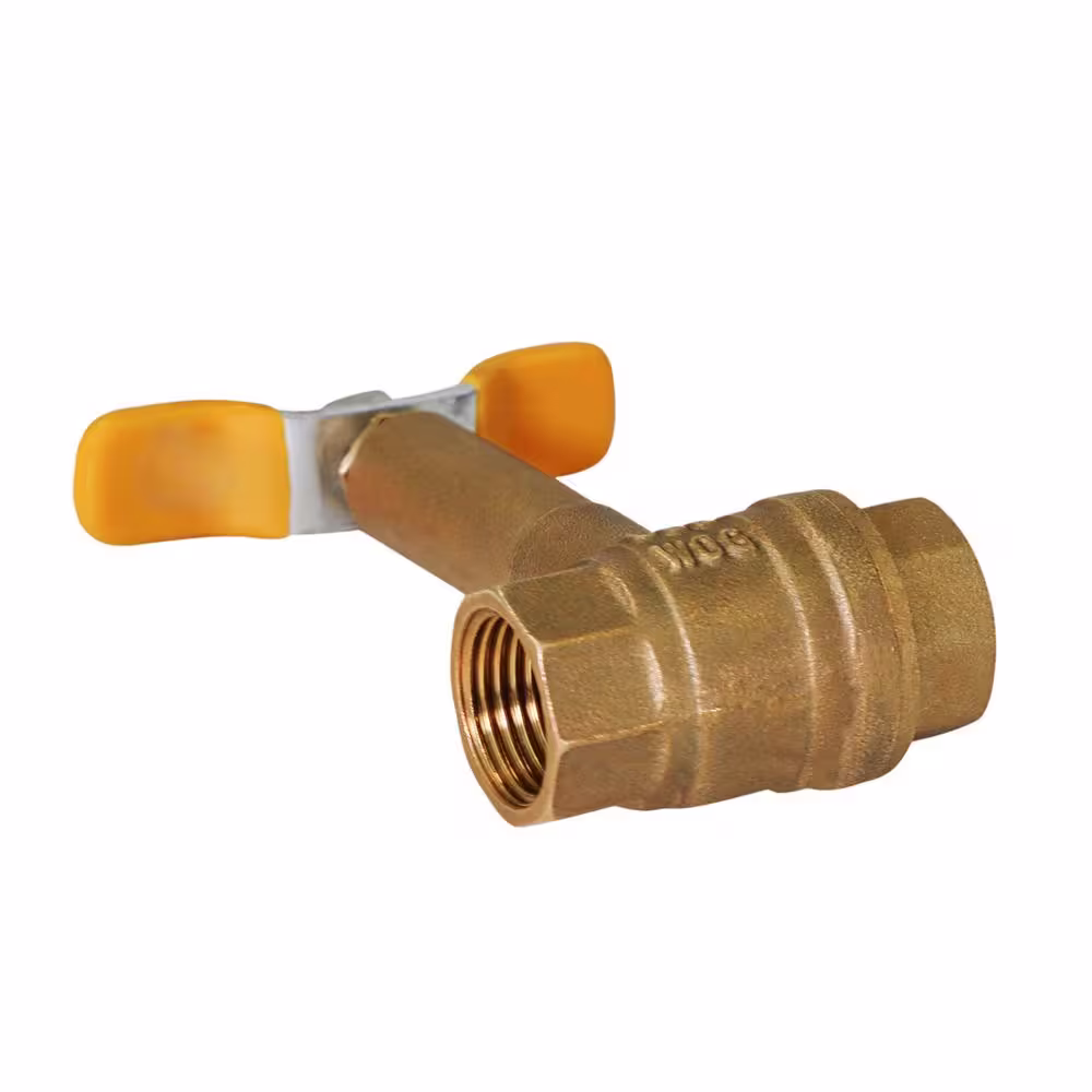 The Plumber's Choice 1/2 in. Premium Brass Ball Valve with Long Bonnet and T-Handle with FIP Connections