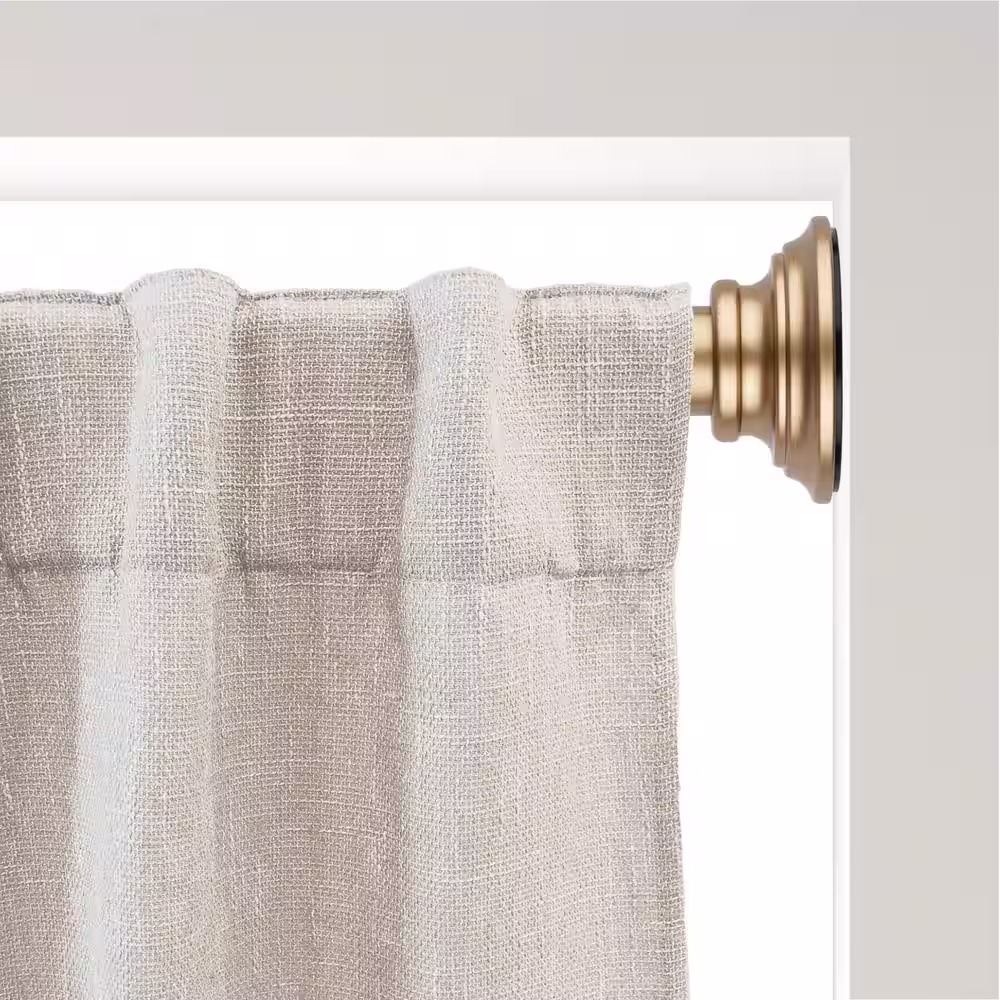 Snugset 30 in. x 52 in. Easy-Install Optional No Tools Adjustable 7/8 in. Window Tension Rod in Golden Brass