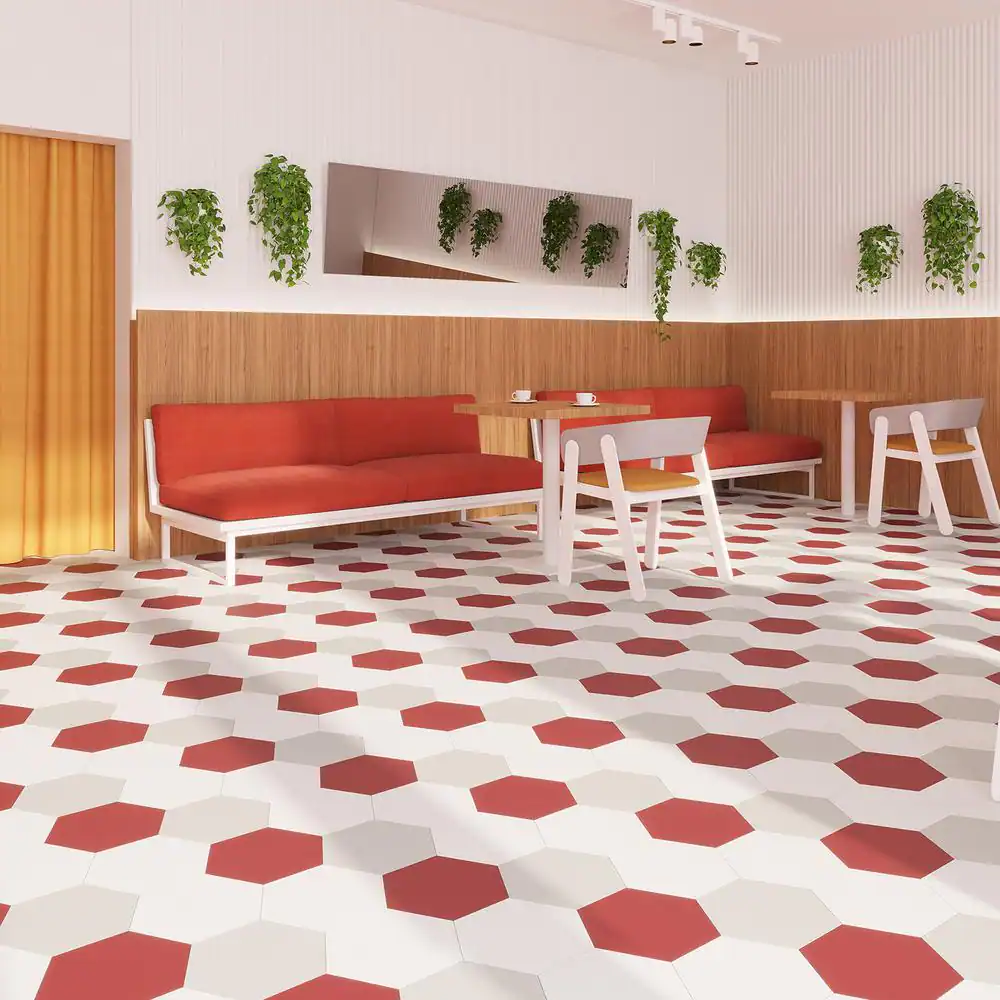 Lucida Surfaces MosaiCore Sunchoke 28 MIL x 12 in. W x 10 in. L Glue Down Waterproof Vinyl Tile Flooring (12.3 sqft/case)