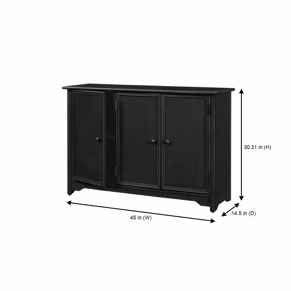 Home Decorators Collection Bradstone 3 Door Charcoal Black Storage Console