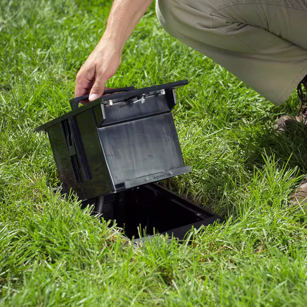 Legrand Wiremold 2-Gang Black Outdoor Weatherproof Ground Box
