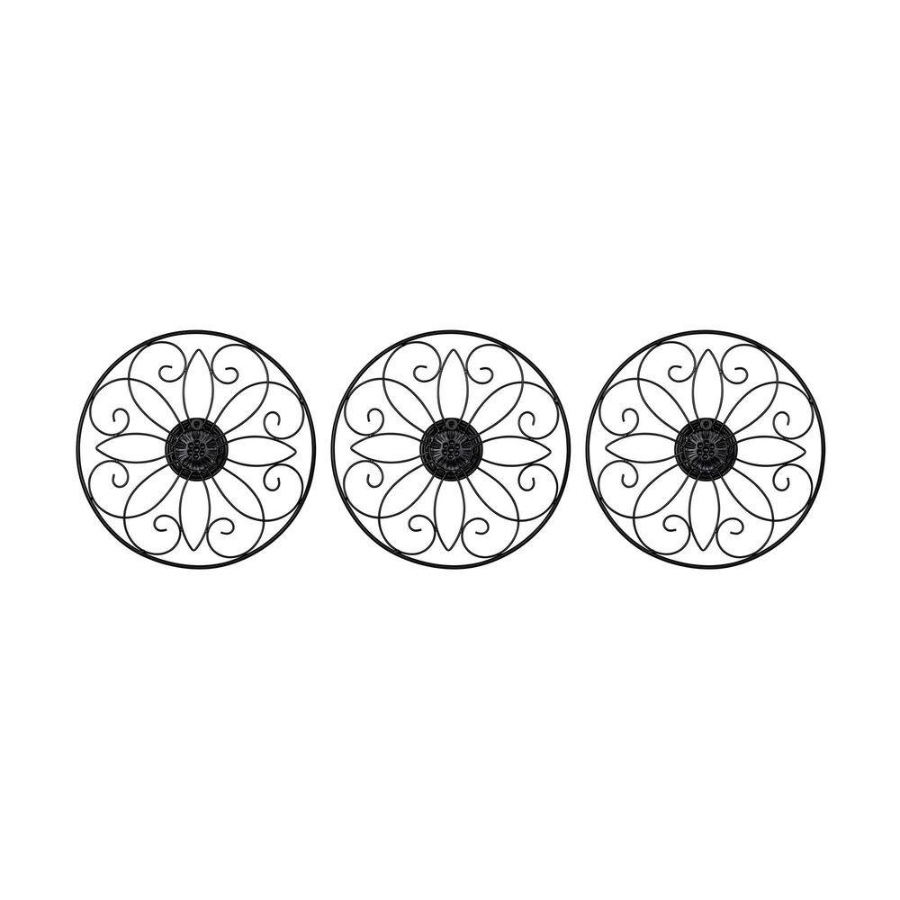Stratton Home Decor Black Metal Medallion Wall DÃ©cor (Set of 3)