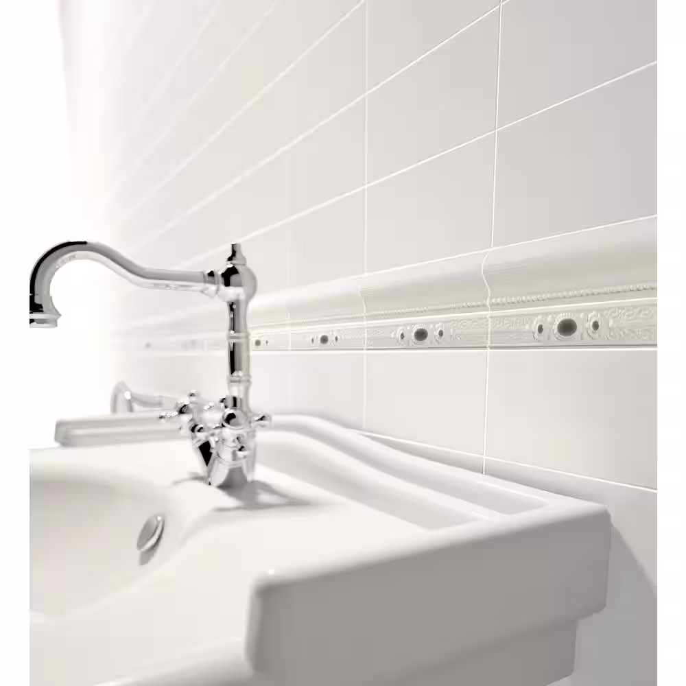 None Streamline Arctic White Matte 4 in. x 16 in. Ceramic Wall Tile (10.39 sq. ft./ Case)