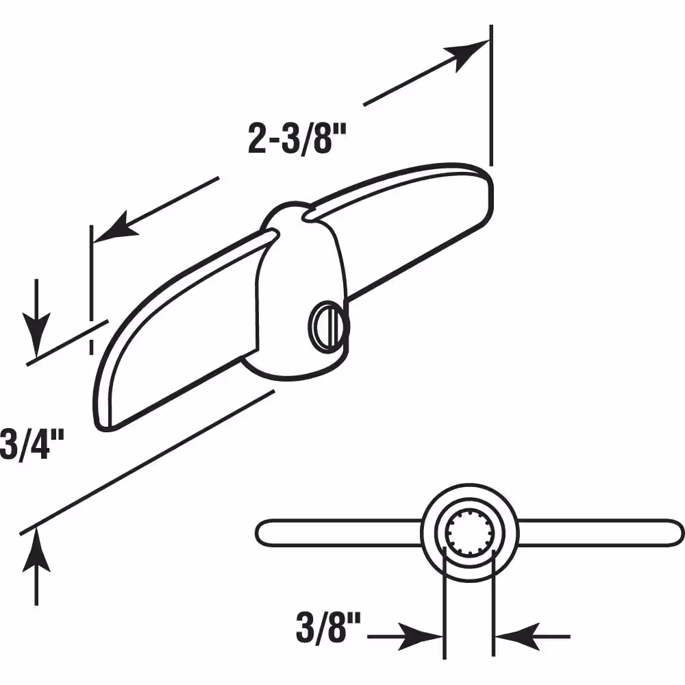 Prime-Line 3/8 in. Bronze Tee Handle Casement Operator (2-pack)