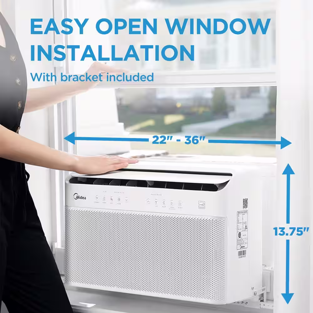 Midea 12,000 BTU U-Shaped Inverter Window Air Conditioner WiFi, 9X Quieter, Over 35% Energy Savings ENERGY STAR MOST EFFICIENT