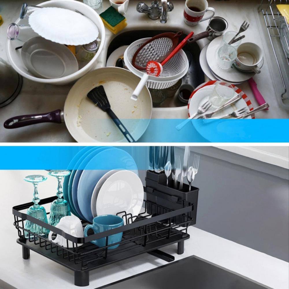 Aoibox Single Tier Drying Dish Rack Drain Board Utensil Holder Organizer
