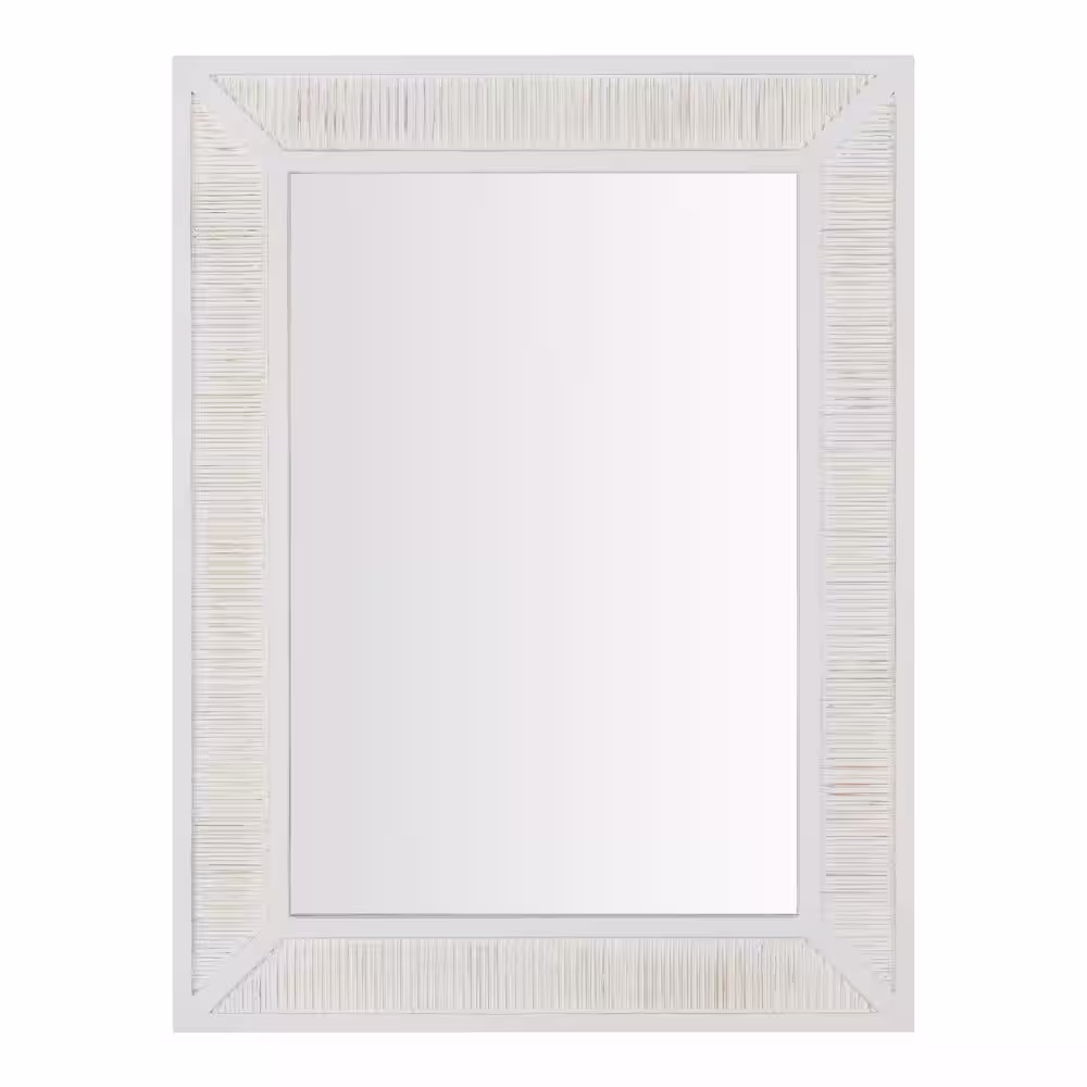 Home Decorators Collection Medium Rectangle Coastal Cottage White Wood Mirror (30 in. W x 39 in. H)