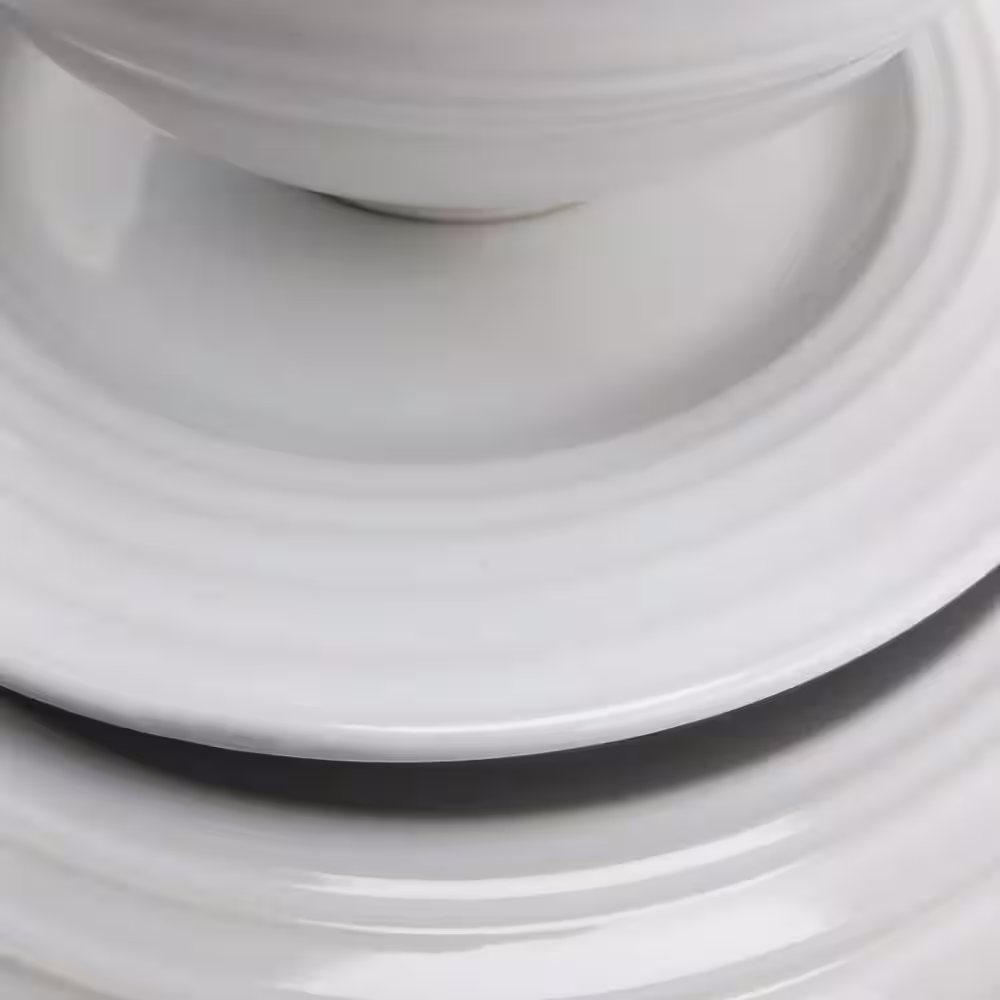 Gibson Plaza Cafe 12-Piece Casual White Stoneware Dinnerware Set (Service for 4)