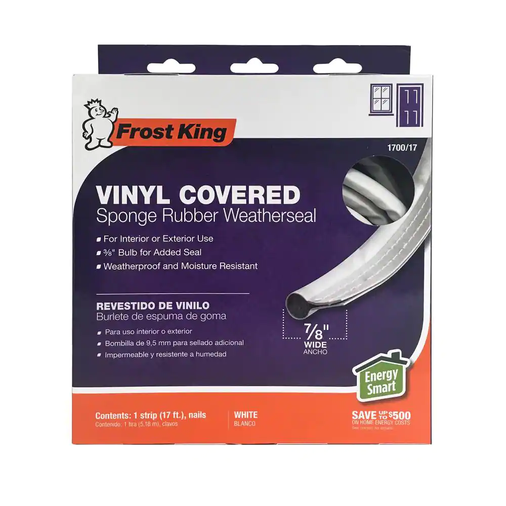Frost King 3/8 in. x 7/8 in. x 17 ft. Tan Vinyl Clad Foam Weatherstrip with Flange