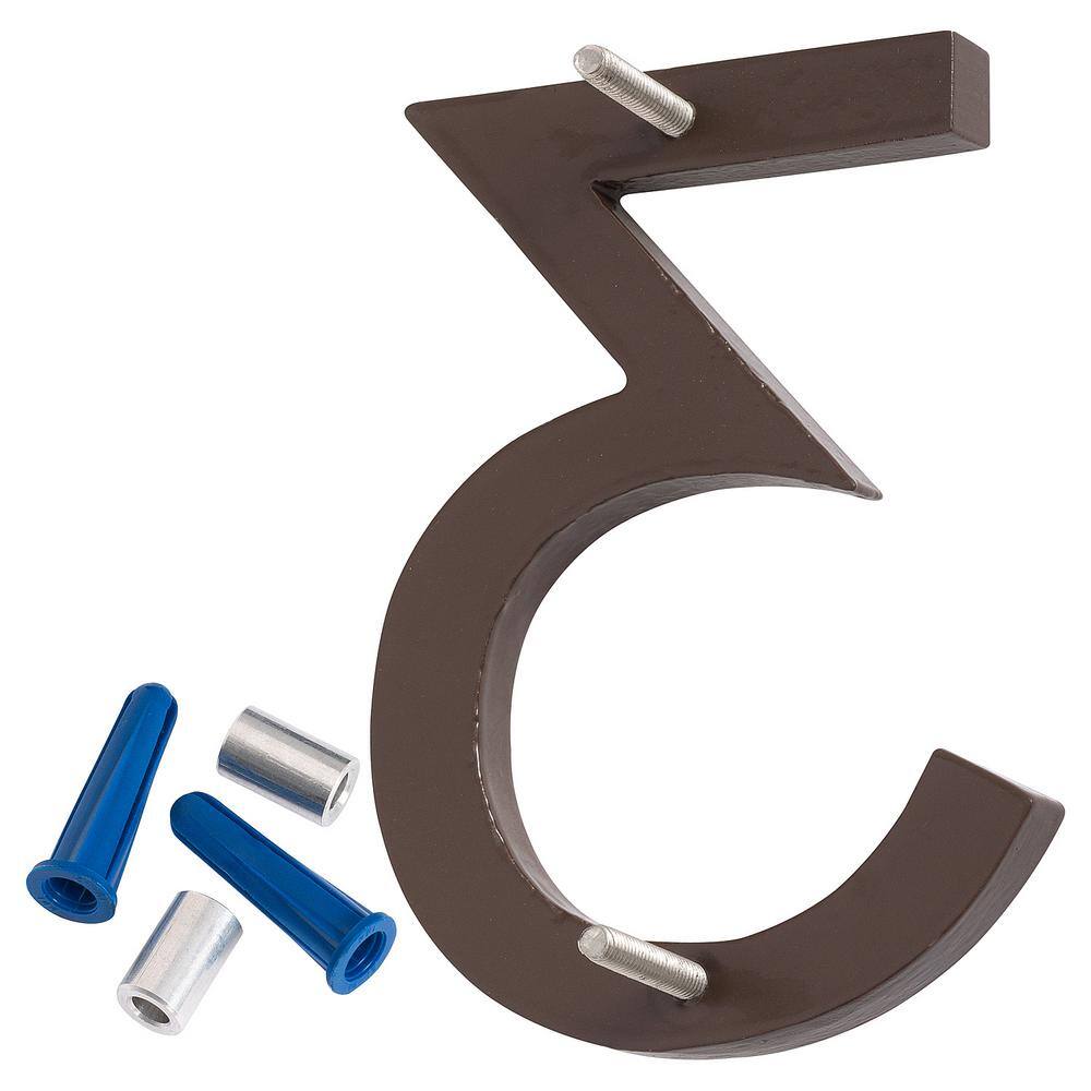 Montague Metal Products 4 in. Roman Bronze Aluminum Floating or Flat Modern House Number 3