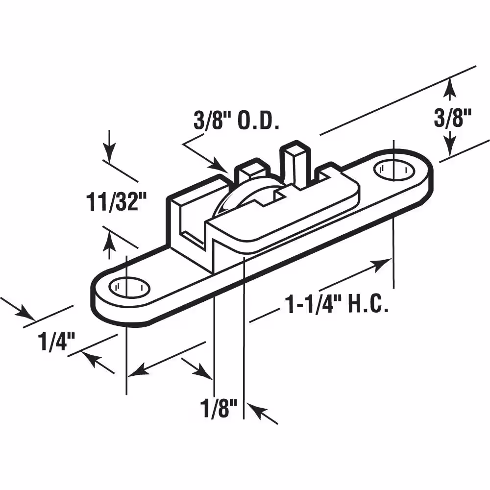 Prime-Line 3/8 in. Steel Flat-Edge Sliding Window Roller Assembly, Tom Rays (4-pack)