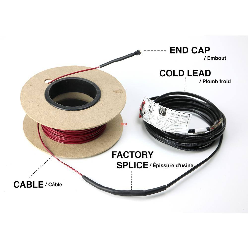 WarmlyYours 90 ft. Cable System with Heat Membrane nSpire Touch Thermostat and Electrical Rough In Kit (Covers 28.1 sq. ft.)