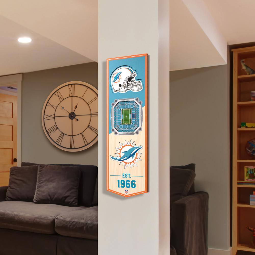 YouTheFan NFL Miami Dolphins 6 in. x 19 in. 3D Stadium Banner-Hard Rock Stadium