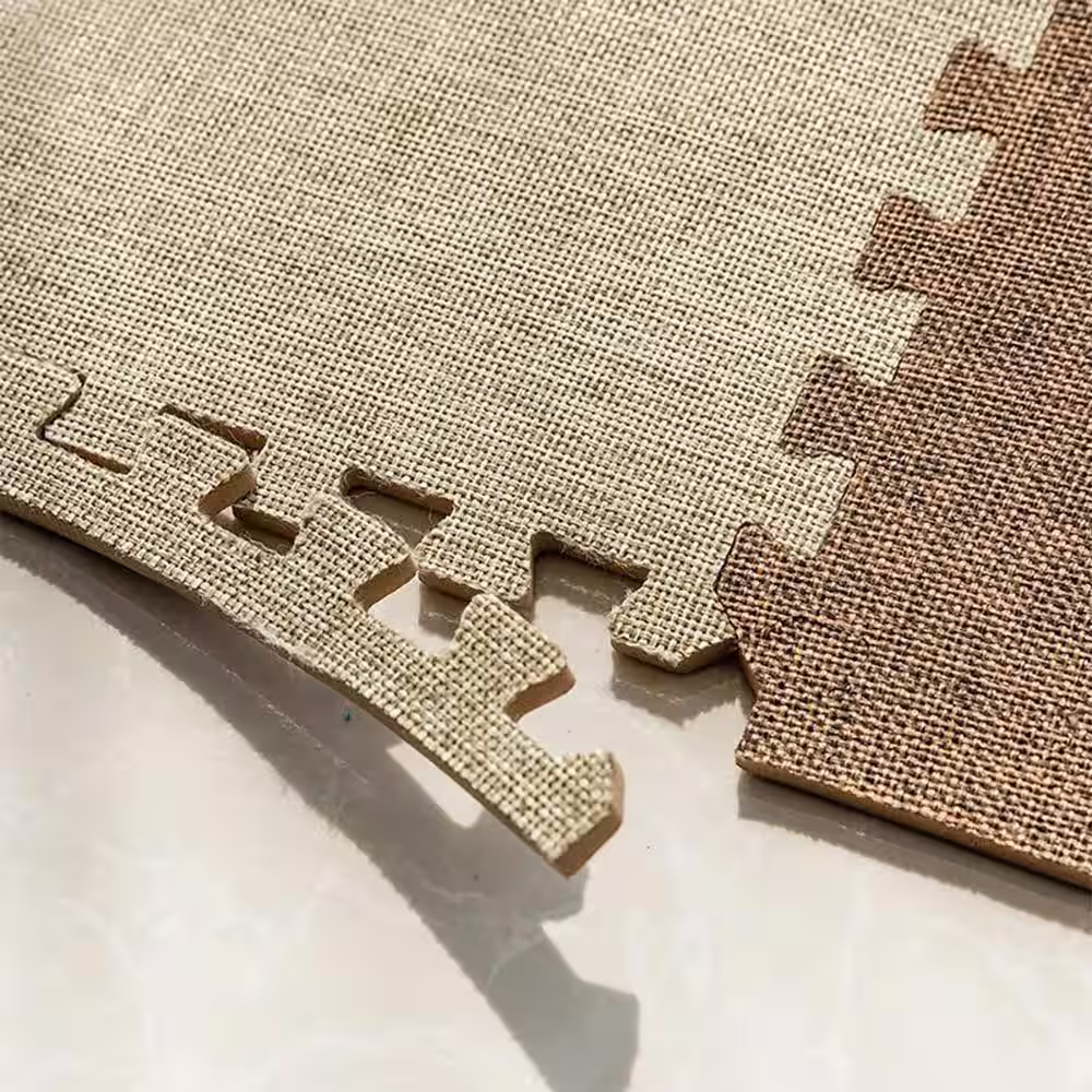None 12 in. x 12 in. x 0.4 in. Multi-Colored Linen Interlocking Foam Floor Mat 10 sq ft. (10-Tiles Per Case)