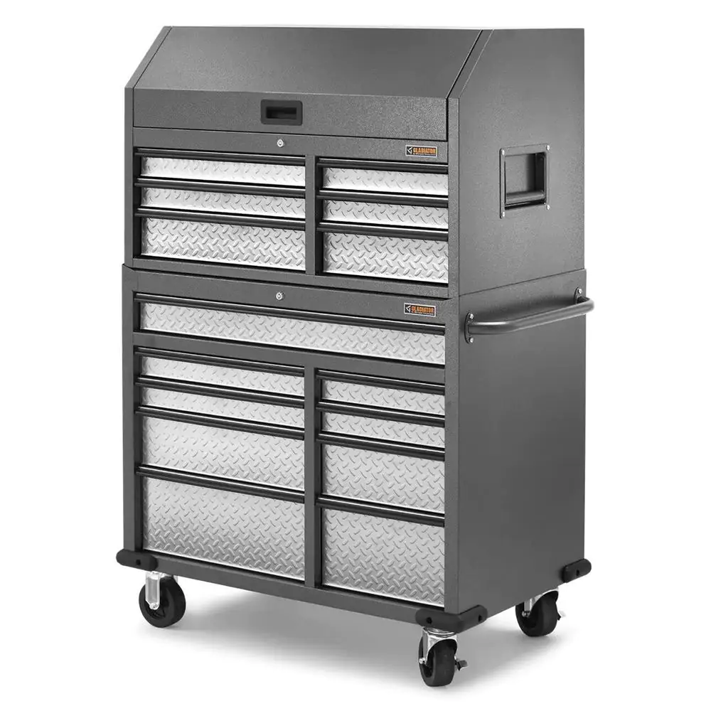 Gladiator 41 in. 15-Drawer Hammered Granite Mobile Tool Chest Combo