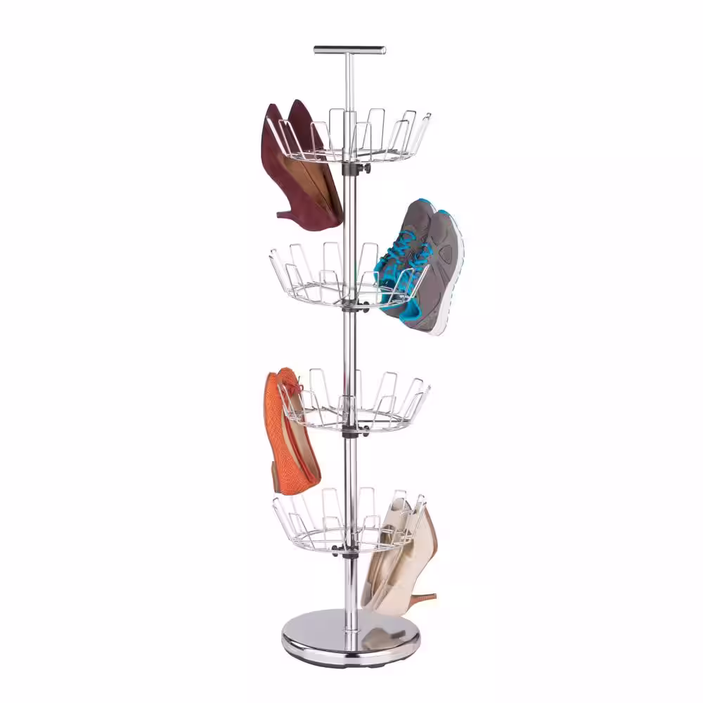 Honey-Can-Do Chrome Steel 4-Tier 24-Pair Shoe Tree