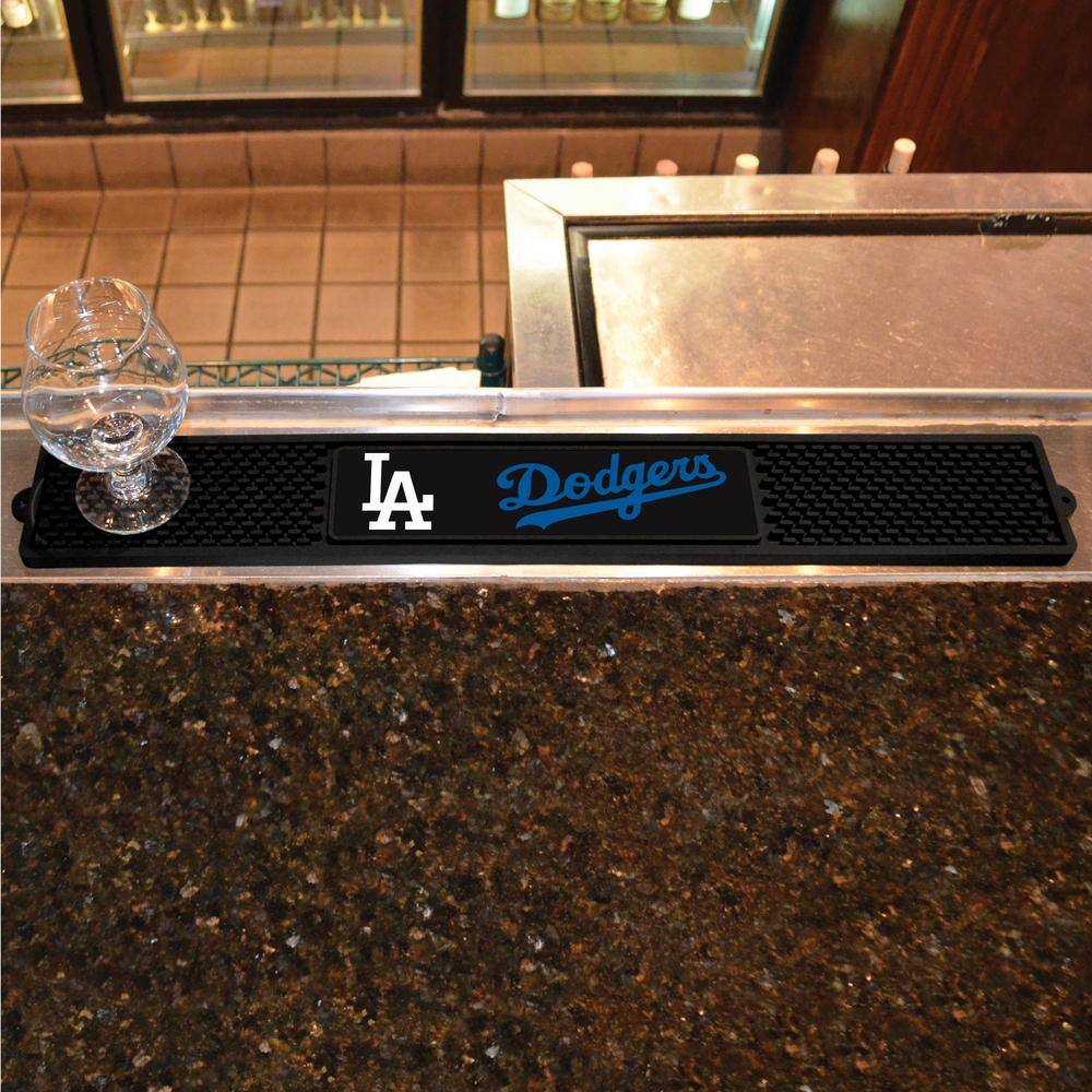 FANMATS MLB- 3.25 in. x 24 in. Black Los Angeles Dodgers Drink Mat