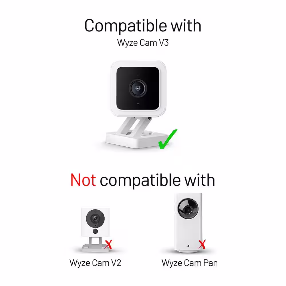 Wasserstein Alarm Clock Hidden Camera Case - Compatible with Wyze Cam V3 Only - for Low-Key Camera Placement (White)